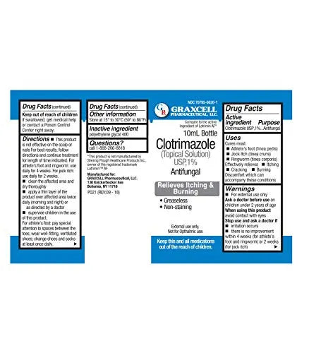 Graxcell Clotrimazole 1% Antifungal Topical Solution for Athlete's Foot, 0.33 Fluid Ounce Graxcell Au supplements