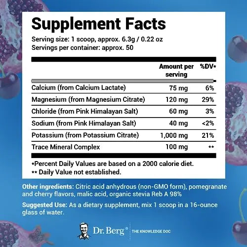 Dr. Berg Hydration Keto Electrolyte Powder - Enhanced w/ 1,000mg of Potassium Dr. Berg Nutritionals Au supplements