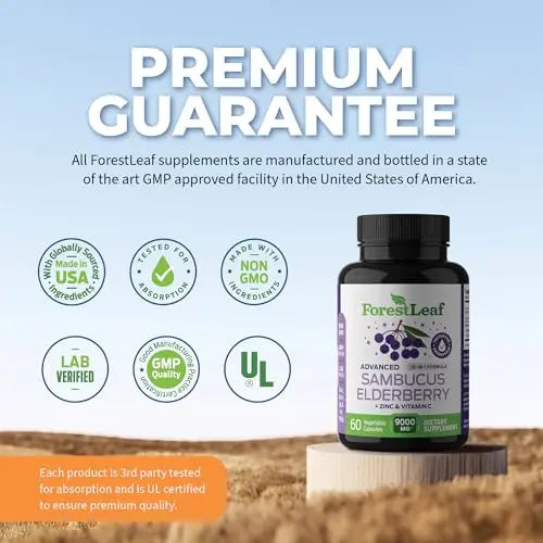 ForestLeaf Sambucus Elderberry with Vitamin C and Zinc - 9000mg Ult ForestLeaf Au supplements