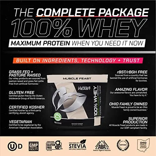 Muscle Feast 100% Grass-Fed Whey Protein, Pastured Raised Hormone Free All Natural Muscle Feast Au supplements