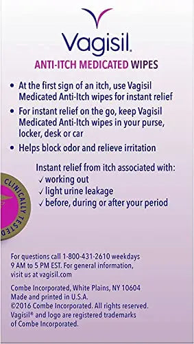 Vagisil Anti-Itch Medicated Wipes, Maximum Strength 12 ea (Pack of 6) Vagisil Au supplements