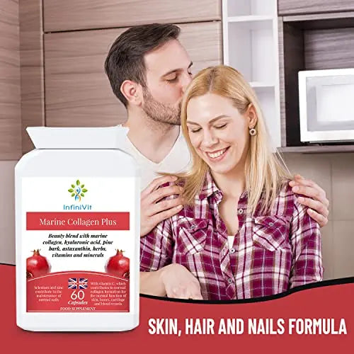 InfiniVit Marine Collagen Plus Blend Capsules - Hair Growth Enhancer with Enriched Vitamin C and Vitamin E InfiniVit Au supplements