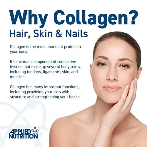 Applied Nutrition Collagen Peptides Powder - Hydrolysed Bovine Collagen Protein, Halal, Healthy Skin, Hair, Nails (Unflavoured) (300g - 15 Servings) Applied Nutrition Au supplements