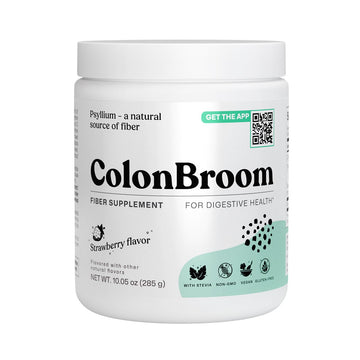 ColonBroom Psyllium Husk Powder - Colon Cleanse for Bloating Relief & Gut Health - Fiber Powder Drink - Easy to Mix - Vegan, Gluten Free, Non-GMO - Strawberry (50 Servings) ColonBroom Au supplements