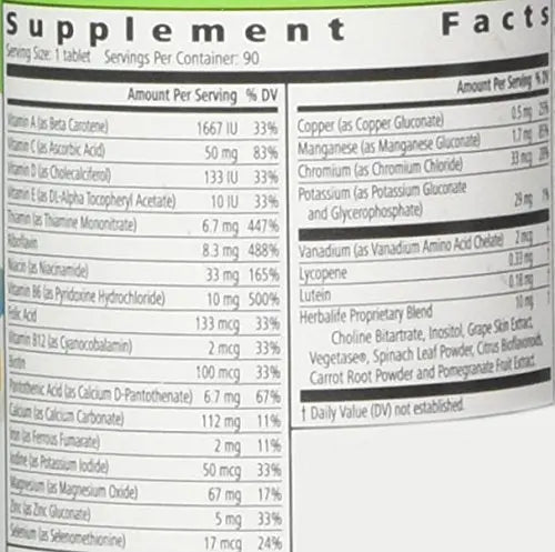 Herbal Life Formula 2 Multivitamin complex, 90 tablets Herbalife Au supplements