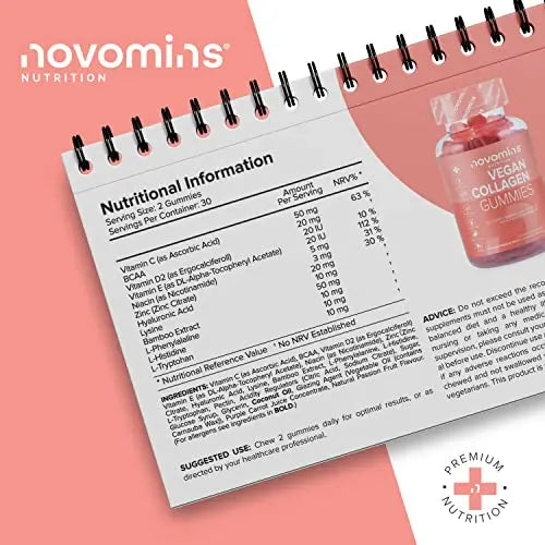 Vegan Collagen Gummies – Advanced Superfood Blend – Vegan Collagen Alternative for Women and Men – Infused with Vitamin C novomins Au supplements