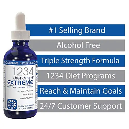 Creative Bioscience 1234 Diet Drops Extreme for Women & Men, Diet Drops for Weight Creative Bioscience Au supplements