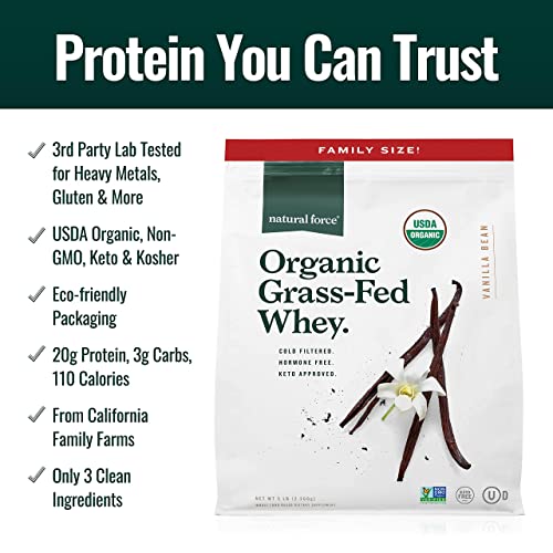 Natural Force Grass Fed Organic Whey Protein Powder – Non GMO Verified, Humane Natural Force Au supplements