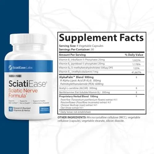 SciatiEase Sciatic Nerve Health Support - Sciatic Nerve Supplement with Pea, Vitamin B SciatiEase Au supplements