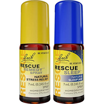 Day & Night Bundle, Bach RESCUE REMEDY Spray, Natural Stress Relief [and] RESCUE SLEEP Spray RESCUE Au supplements
