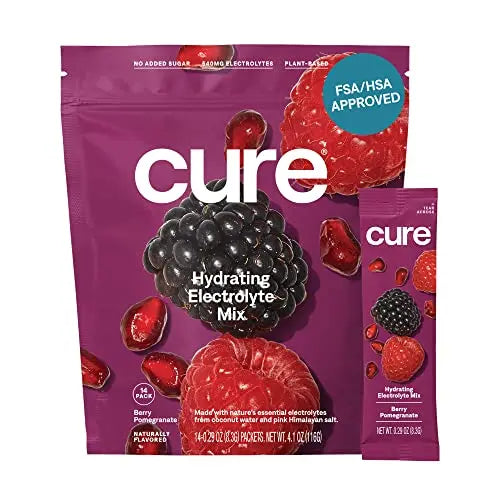 Cure Hydrating Plant Based Electrolyte Mix | FSA & HSA Eligible | Powder for Dehydration Cure Hydration Au supplements