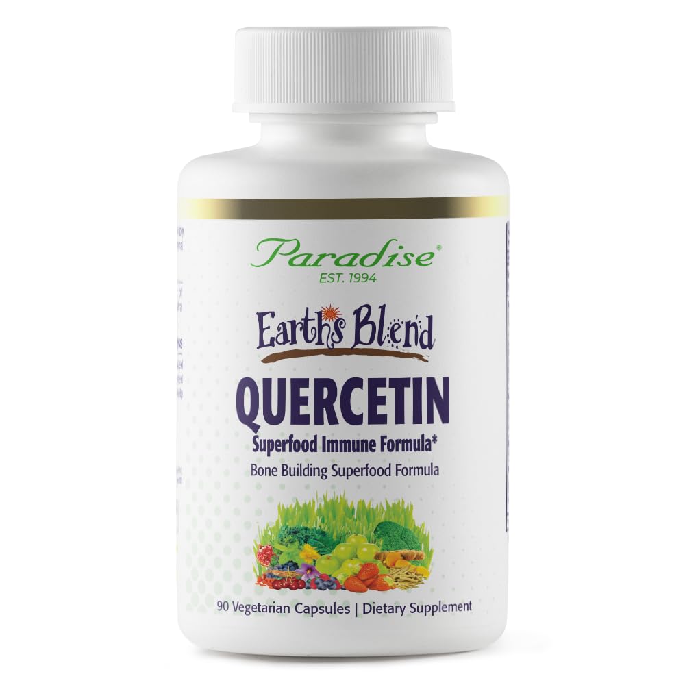 Paradise Herbs Earth's Blend Quercetin, for Immunity, Antioxidant Activity, Probiotics, Adaptogens, Vegan, Non GMO, Gluten Free, 90 Vegetarian Capsules Paradise Herbs Au supplements