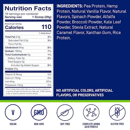 LeanFit Plant-Based Protein & Greens Natural Vanilla – 20g Plant Protein + 4 Leafy Greens LeanFit Au supplements