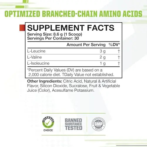 MusclePharm Essentials BCAA, Fruit Punch - 30 Servings Muscle Pharm Au supplements