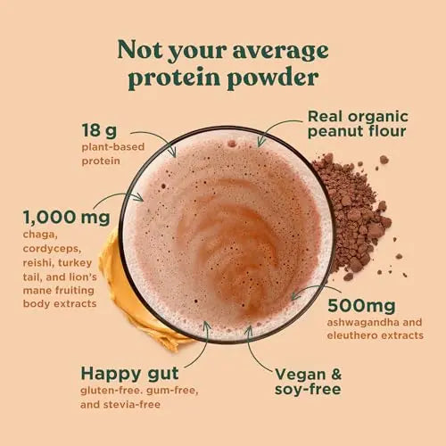 Four Sigmatic Organic Plant-Based Protein Powder Peanut Butter Protein with Lion’s Mane Four Sigmatic Au supplements