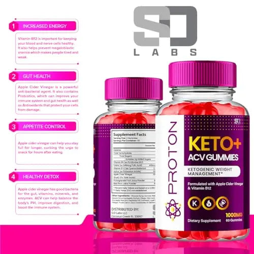 Proton Keto ACV Gummies Advanced Weight Loss 1000 MG, Proton Keto ACV Gummies S.O Labs Au supplements