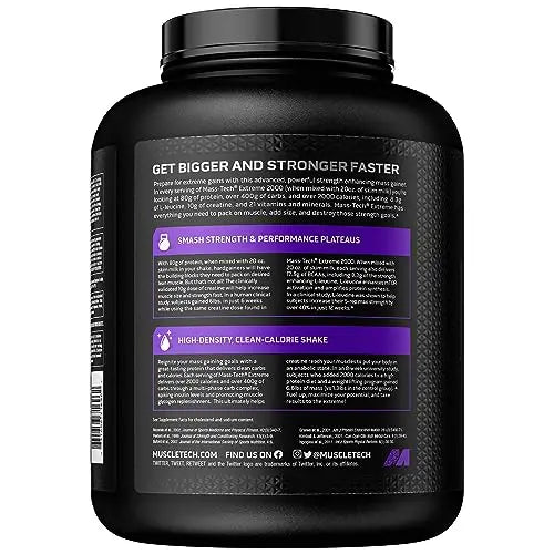 Muscletech Mass Gainer Mass-Tech Extreme 2000, Muscle Builder Whey Protein Powder MuscleTech Au supplements