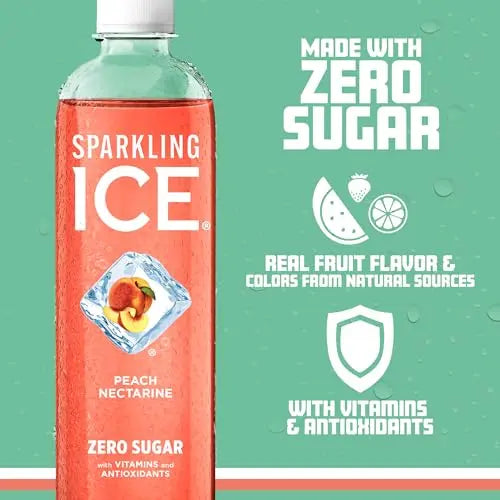 Sparkling Ice, Peach Nectarine Sparkling Water, Zero Sugar Flavored Water, with Vitamins Sparkling ICE Au supplements