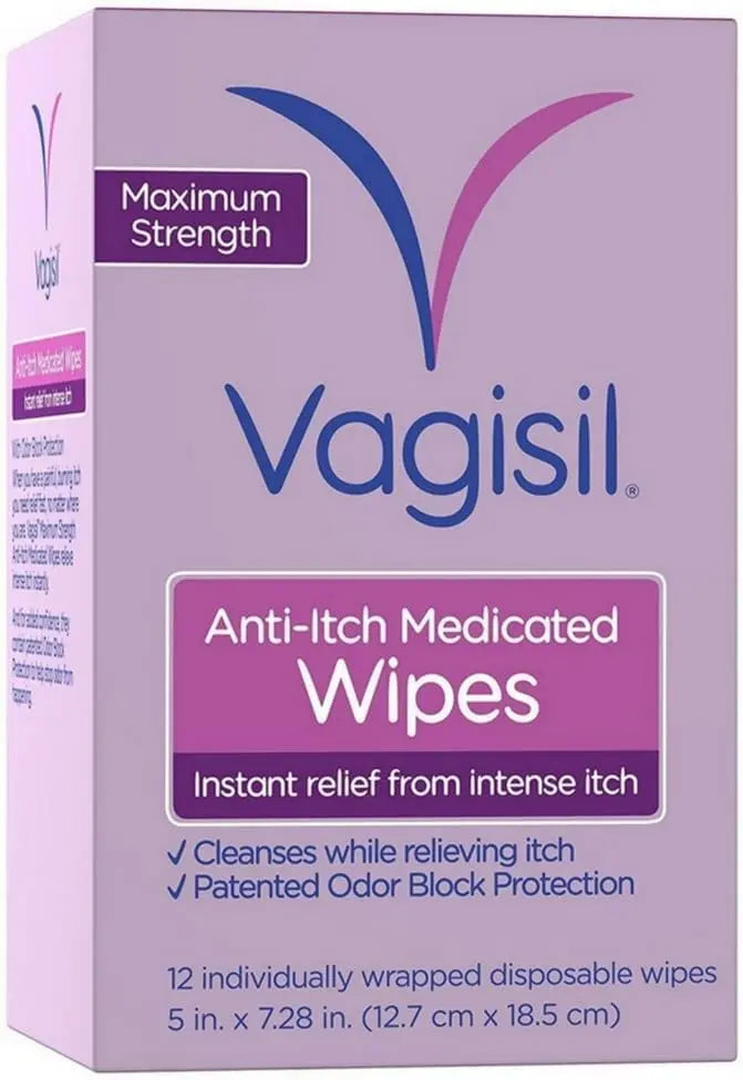 Vagisil Anti-Itch Medicated Wipes, Maximum Strength 12 ea (Pack of 9) Vagisil Au supplements