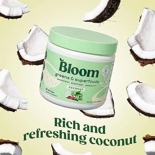 Bloom Nutrition Super Greens Powder Smoothie & Juice Mix (Coconut) Bloom Nutrition Au supplements