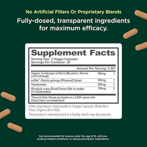 The Genius Brand Rise + Shine Nootropic – Cordyceps & Rhodiola Rosea – Caffeine-Free Energy & Mood Support – Focus, Clarity & Emotional Balance – 30 Servings The Genius Brand Au supplements