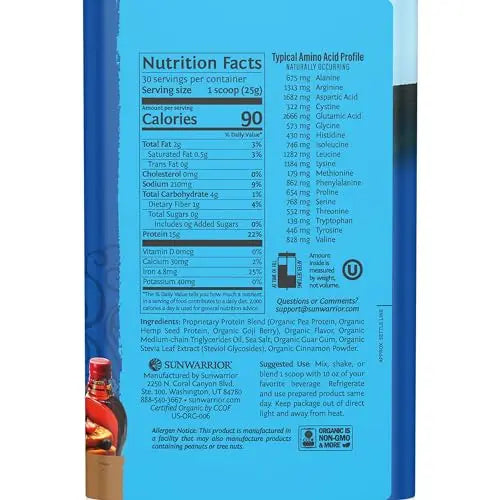 Sunwarrior Vegan Organic Protein Powder Plant-Based | BCAA Amino Acids Hemp Seed Sunwarrior Au supplements