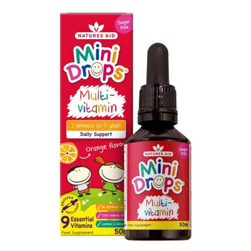 Natures Aid Mini Drops Multi-vitamin for Infants and Children, Sugar Free, 50 ml Natures Aid Au supplements