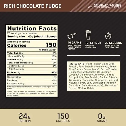Optimum Nutrition Gold Standard 100% Plant Based Protein Powder, Gluten Free, Vegan Pro Optimum Nutrition Au supplements