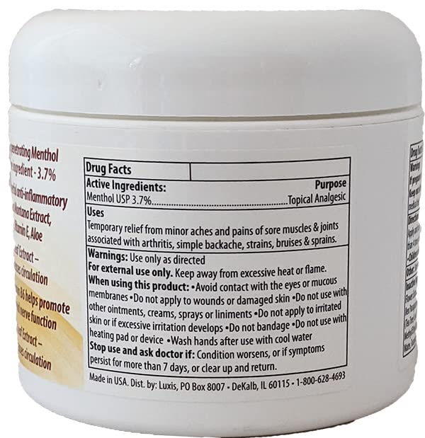 Luxis Arnica Pain Relief Cream - Soothing Arnica Combined with Powerful Menthol - Topical analgesic - 3 oz Luxis Au supplements