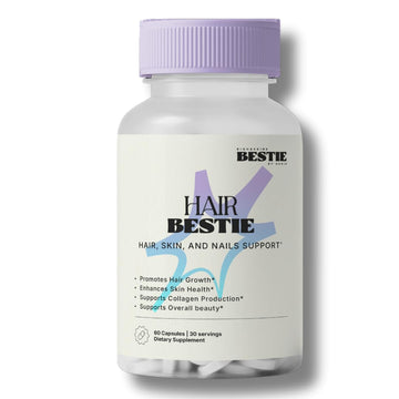 Biohacking Bestie Hair Bestie for Women & Men - Hair Growth Supplement with Biotin, Collagen, Vitamin B5, & Keratin, Support for Skin Health & Nails - 60 Capsules Biohacking Bestie Au supplements
