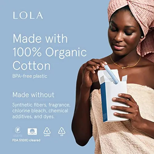LOLA Organic Cotton Tampons, 60 Count - Super Plus Tampons, Period Feminine Hygiene Products LOLA Au supplements