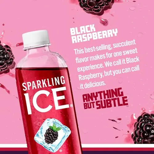 Sparkling Ice, Black Raspberry Sparkling Water, Zero Sugar Flavored Water, with Vitamins Sparkling ICE Au supplements