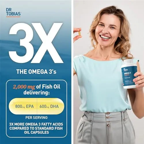 Dr. Tobias Omega-3 Fish Oil, Triple Strength, Supports Brain & Heart Health, 2000 mg Dr. Tobias Au supplements