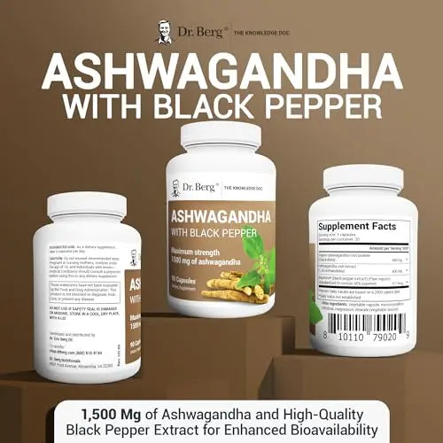 Dr. Berg Ashwagandha Capsules 1500mg - Includes Organic Ashwagandha Root Dr. Berg Nutritionals Au supplements