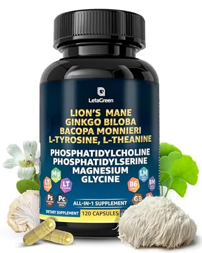 LetaGreen Organic Lions Mane Supplement Capsules - 120 Real Mushrooms Lion's Mane LetaGreen Au supplements