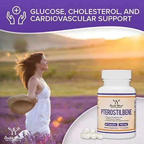 Pterostilbene Supplement 100mg Capsules (Third Party Tested) Manufactured in The USA Double Wood Supplements Au supplements