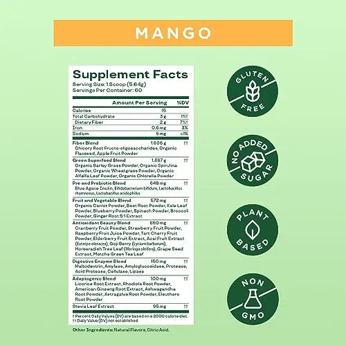 Bloom Nutrition Super Greens Powder Smoothie & Juice Mix - Probiotics Bloom Nutrition Au supplements