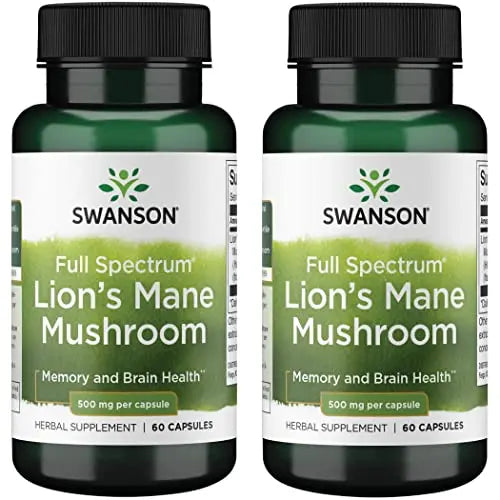 Swanson Lion's Mane Mushroom Capsules - 500 mg Each, 60 Capsules Swanson Au supplements