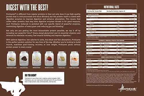 Metabolic Nutrition, Protizyme, 100% Whey Protein Powder, High Protein, Low Carb Metabolic Nutrition Au supplements