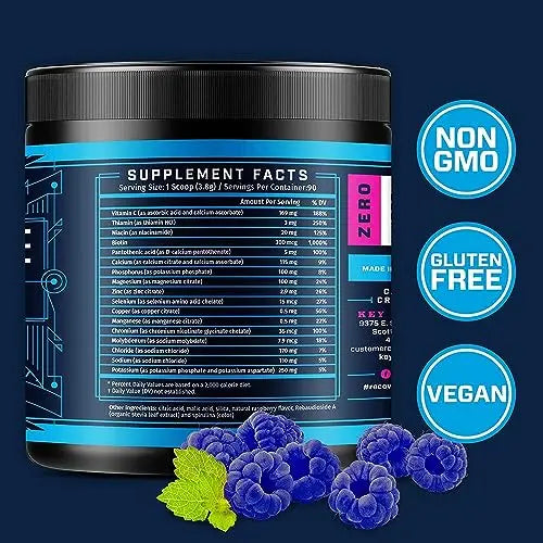 KEY NUTRIENTS Multivitamin Electrolytes Powder No Sugar - Tempting Blue Raspberry KEY NUTRIENTS Au supplements