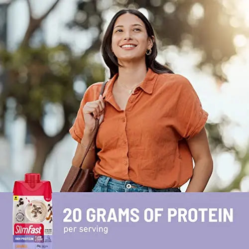 SlimFast Protein Shake with Caffeine, Caramel Macchiato- 20g Protein, Meal Replacement SlimFast Au supplements