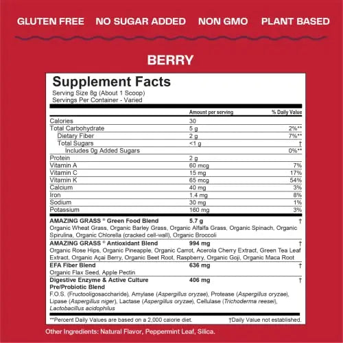 Amazing Grass Greens Blend Superfood: Super Greens Powder Smoothie Mix with Organic Amazing Grass Au supplements