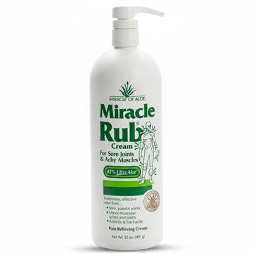Miracle of Aloe Miracle Rub Pain Relieving Cream 32 oz, Fast & Effective Relief for Arthritis, Muscle, and Joint Pain - Maximum Strength UltraAloe Formula, Topical Analgesic Miracle of Aloe Au supplements