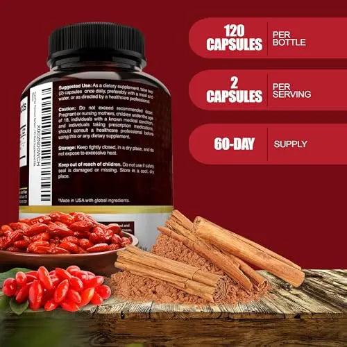 NutriFlair Premium Berberine HCL 1200mg, 120 Capsules - Plus Pure True Ceylon Cinnamon NutriFlair Au supplements