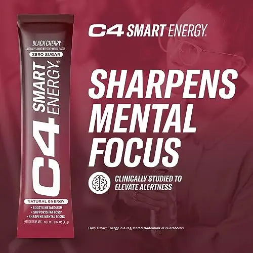 C4 Smart Energy Powder Stick Packs - Sugar Free Performance Fuel & Nootropic Brain Cellucor Au supplements