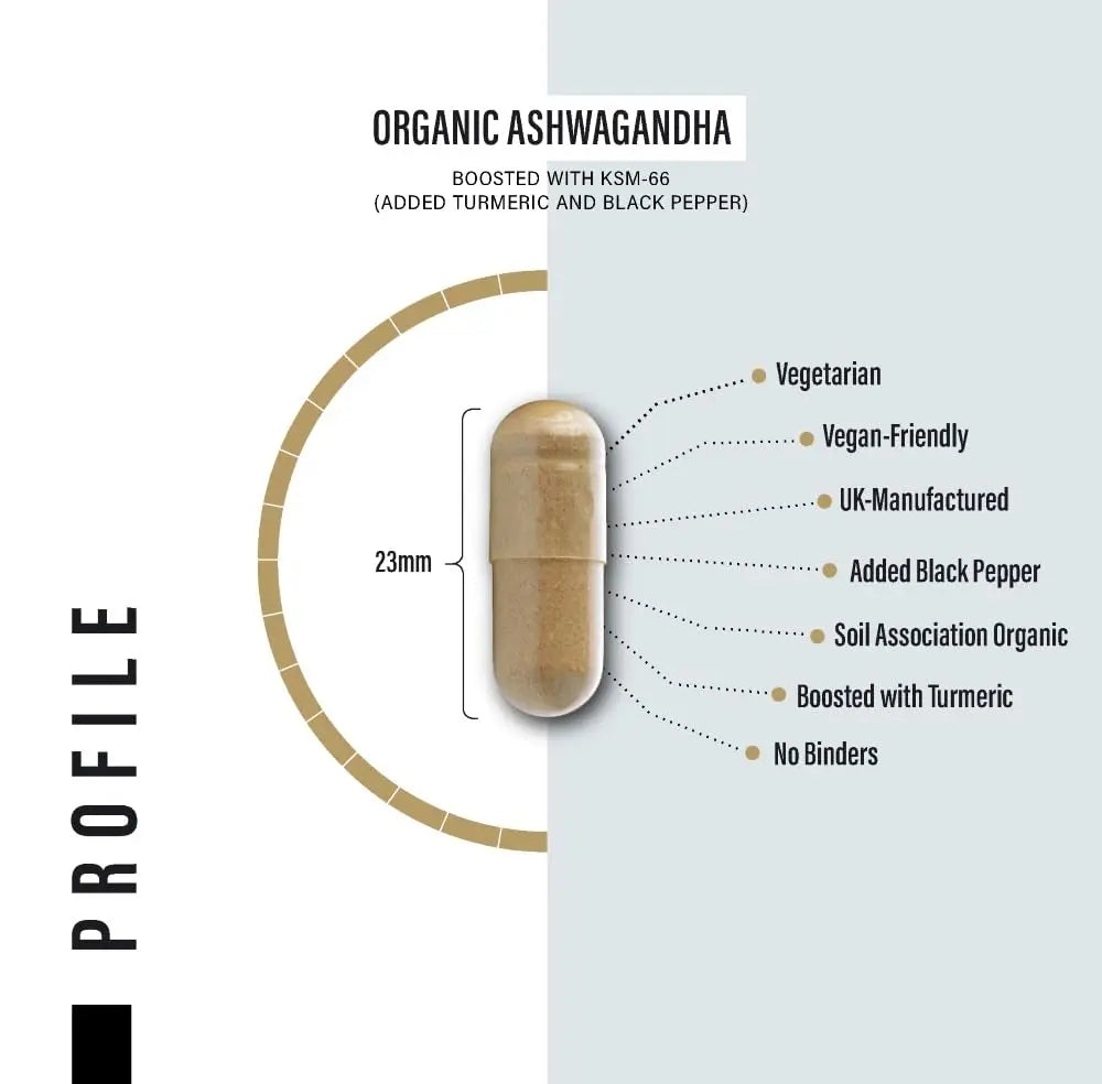 Organic Ashwagandha Capsules 1200mg Boosted with 100mg of Organic KSM-66 SS Sport Supplies Au supplements