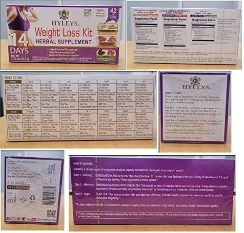 Hyleys 14 Day Weight Loss Tea - 42 Tea Bags (1 Pack), Detox Tea for Cleanse HYLEYS Au supplements