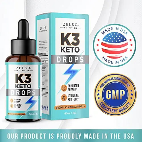 (3 Pack) K3 Keto Drops for Weight Loss - Fat Burner & Metabolism Booster | Advanced Keto ZELSO Au supplements