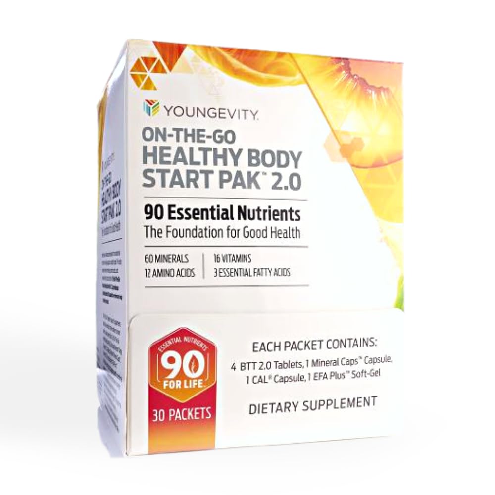 Youngevity On-The-Go Healthy Body Start Pak 2.0 - Includes Multi-Vitamins, Minerals, EFAs, & Amino Acids | 90 Essential Nutrients | 30-Day Supply Youngevity Au supplements