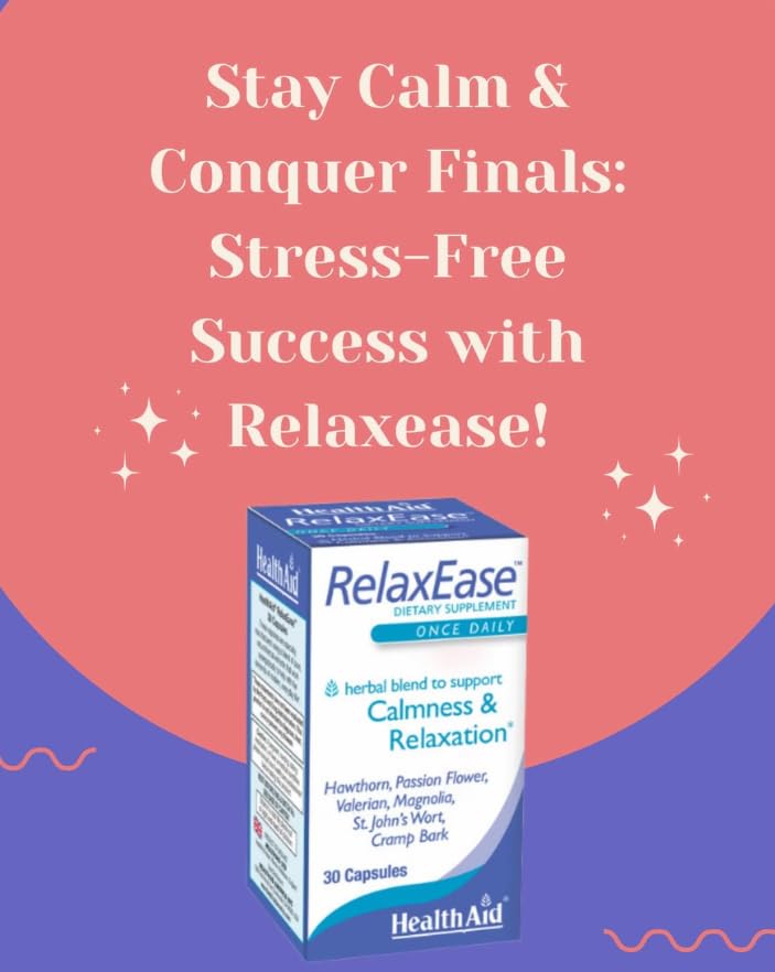 RelaxEase, Herbal Blend to Support Harmony and Tranquility, Once Daily, 30 ct, Helps Promote Health and Relaxation HealthAid Au supplements